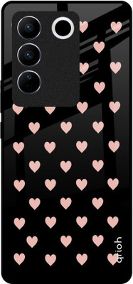 QRIOH Glass Back Cover for Vivo V27 5G(Multicolor, Grip Case, Pack of: 1)