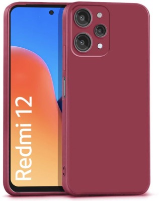 WOW Imagine Back Cover for REDMI 12, Redmi 12 4G Back cover Slim Ultra Soft Rubberised | Matte Flexible Protection Case(Red, Camera Bump Protector, Silicon, Pack of: 1)