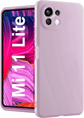 Coverskart Liquid Silicone Back Cover for Mi 11 Lite, Silky-Soft Touch Full Body Protection Shockproof Case(Purple, Camera Bump Protector, Silicon, Pack of: 1)