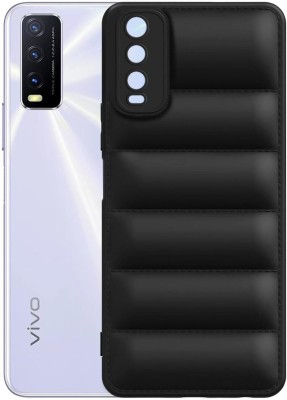 RUPELIK Back Cover for 3D Protective Shockproof Puffer Silicone Mobile Case Cover For Vivo Y20T/Y20s/Y12s/Y20G(Black, Shock Proof, Silicon, Pack of: 1)