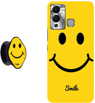 Hello Case Back Cover for Infinix Hot 12 Play(Black, Yellow, Cases with Holder, Pack of: 2)