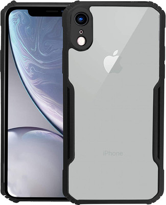 Mobikit Back Cover for Apple iPhone XR, Transparent Hybrid Hard PC Back TPU Bumper Impact Resistant Case(Black, Transparent, Rugged Armor, Pack of: 1)