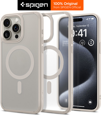 Spigen Ultra Hybrid Magfit Back Cover for Apple iPhone 15 Pro(Beige, Pack of: 1)