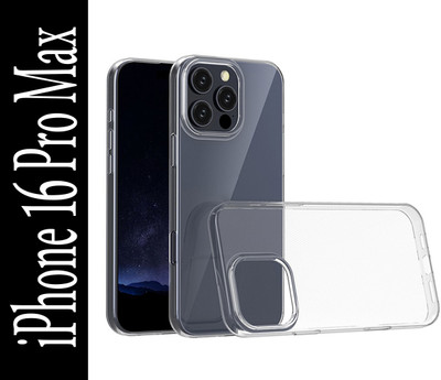 FIXTOTEL Back Cover for iPhone 16 Pro Max, Flexible, Camera Bump Protector, Anti-radiation(Transparent, Flexible, Silicon, Pack of: 1)