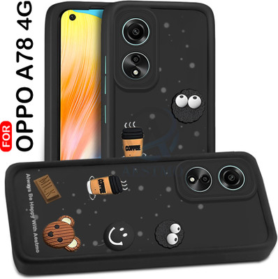 AESTMO Back Cover for Oppo A78 4G(Black, 3D Case, Silicon, Pack of: 1)