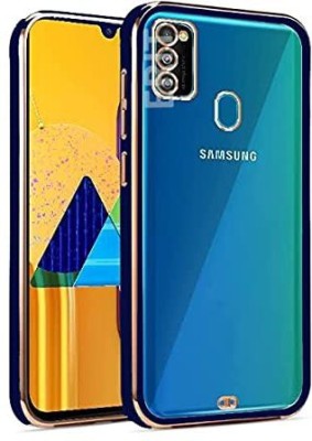Yebhi Online Back Cover for Samsung Galaxy M21 |Electroplated Silicon Golden Plating Crystal Clear Case(Blue, Grip Case, Pack of: 1)