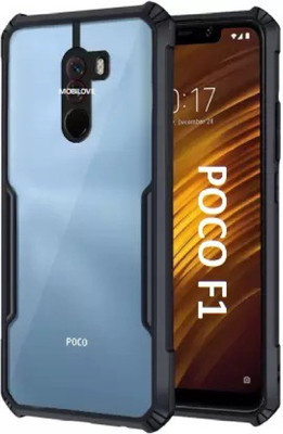 newaadhvik Back Cover for Poco F1 | Four Corner Hybrid Soft PC Anti Clear Gel TPU Bumper Case(Transparent, Pack of: 1)