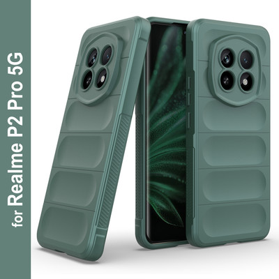 Zapcase Back Cover for Realme P2 Pro 5G(Green, 3D Case, Silicon, Pack of: 1)