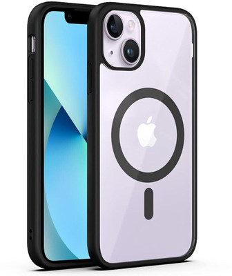 SANJU Back Cover for Apple iPhone 13 Mini(Black, Transparent, Dual Protection, Pack of: 1)