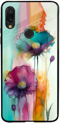 QRIOH Glass Back Cover for Xiaomi Redmi Note 7 Pro(Multicolor, Grip Case, Pack of: 1)