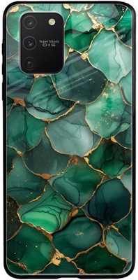 QRIOH Glass Back Cover for Samsung Galaxy S10 lite(Green, Grip Case, Pack of: 1)
