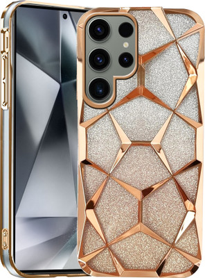 Rance Back Cover for Samsung Galaxy S24 Ultra 5G | Plating Bling Gradient Glitter Clear Soft TPU Silicone(Gold, Flexible, Silicon, Pack of: 1)