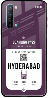 QRIOH Hyderabad City Glass Back Cover for Oppo Reno3(Purple, Grip Case, Pack of: 1)