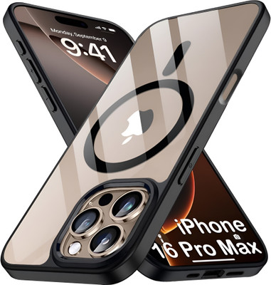 Foncase Back Cover for Apple iPhone 16 Pro Max, iPhone 16 Pro Max Magsafe Compatible(Transparent, Grip Case, Pack of: 1)