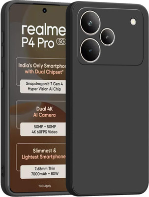 KGL KING Back Cover for Realme P4 Pro 5G(Black, Flexible, Pack of: 1)