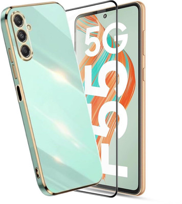 A3sprime Edge To Edge Tempered Glass for Samsung Galaxy F55 5G with 1 Piece Soft TPU Anti-Slip Built-in Camera Protector Back Cover(Pack of 2)