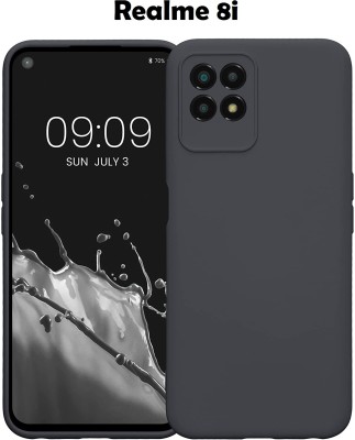 caseunik Back Cover for Realme 8i(Black, Camera Bump Protector, Silicon)