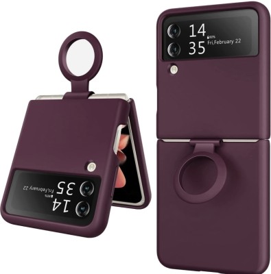 Stylonic Back Cover for Samsung Galaxy Z Flip 3(Maroon, Ring Case, Silicon, Pack of: 1)
