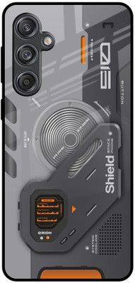 QRIOH Glass Back Cover for Samsung Galaxy M55 5G(Grey, Grip Case, Pack of: 1)