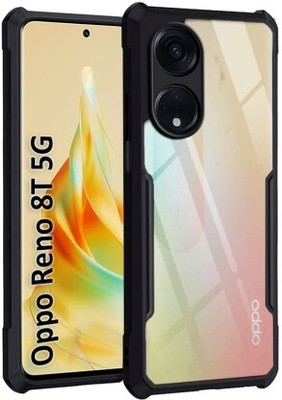 filbay Front & Back Case for OPPO Reno8T 5G(Transparent, Black, Grip Case, Pack of: 1)