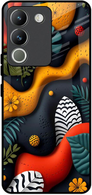 QRIOH Glass Back Cover for Vivo Y200 5G(Multicolor, Grip Case, Pack of: 1)