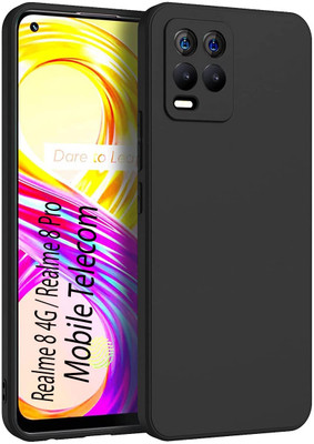 S-Softline Back Cover for Realme 8 Pro(Black, Silicon, Pack of: 1)