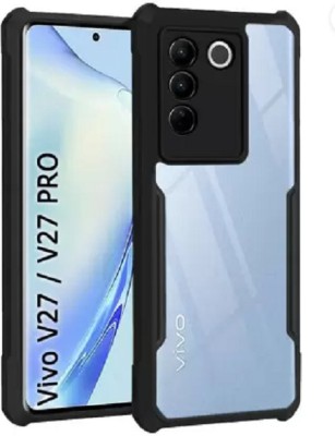 filbayhub Back Cover for Vivo V27 Pro 5G(Black, Transparent, Camera Bump Protector, Pack of: 1)