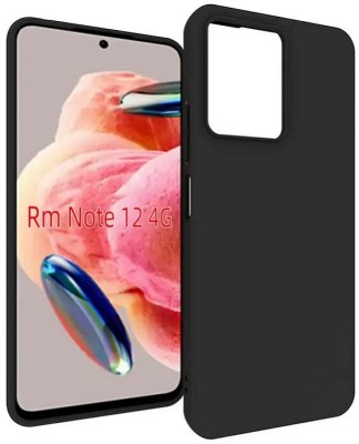 Accessories Kart Back Cover for Redmi Note 12 4G soft flexible candy case(Black, Shock Proof, Silicon, Pack of: 1)