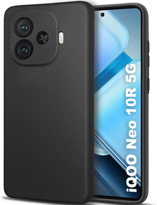SoulBuy Back Cover for iQOO Neo 10R 5G(Black, Matte Finish, Silicon, Pack of: 1)