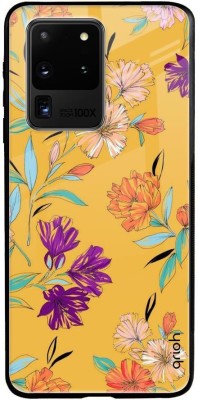 QRIOH Glass Back Cover for Samsung Galaxy S20 Ultra(Multicolor, Grip Case, Silicon, Pack of: 1)