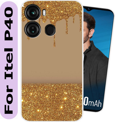 Tokito Back Cover for Itel P40(Gold, Silicon, Pack of: 1)