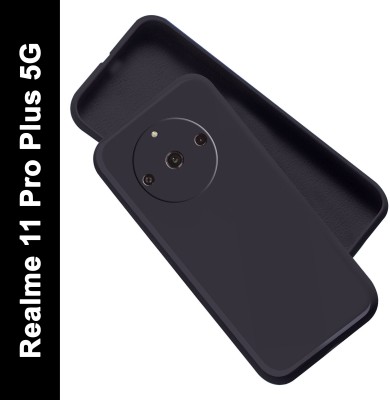 Artistque Back Cover for Realme 11 Pro Plus 5G(Black, Matte Finish, Silicon, Pack of: 1)