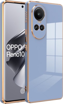 KartV Back Cover for Reno10 Pro 5G, Oppo Reno 10 Pro, Reno 10 Pro, Reno 10 Pro 5G(Blue, Gold, Electroplated, Silicon, Pack of: 1)