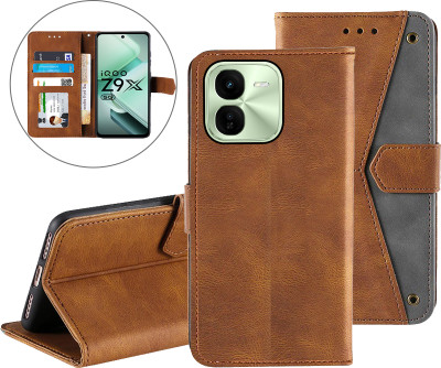 Autofocus Flip Cover for iQOO Z9x 5G(Brown, Magnetic Case, Pack of: 1)