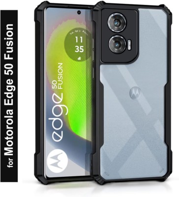 Doubledicestore Back Cover for Motorola Edge 50 Fusion(Black, Transparent, Camera Bump Protector, Pack of: 1)