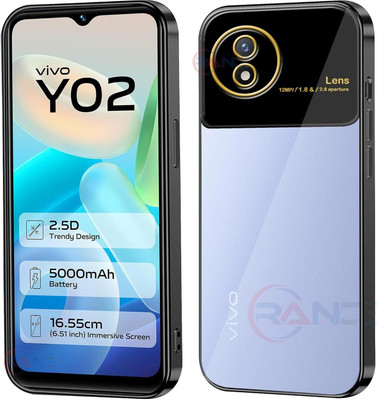 LENIENT Back Cover for Vivo Y02(Black, Shock Proof, Pack of: 1)