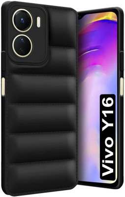 Kosher Traders Back Cover for Soft Touch Protective Shockproof Puffer Airbag Silicone Back Cover Case For Vivo V29e(Black, Dual Protection, Silicon)