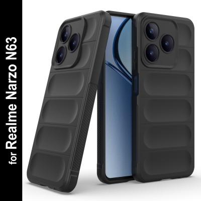 Zapcase Back Cover for Realme Narzo N63(Black, 3D Case, Silicon, Pack of: 1)