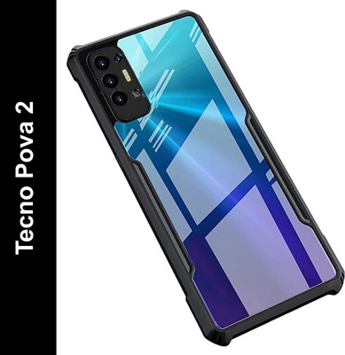 Micvir Back Cover for Tecno Pova 2(Transparent, Black, Shock Proof, Pack of: 1)