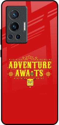 QRIOH Glass Back Cover for Vivo X70 Pro(Red, Grip Case, Pack of: 1)