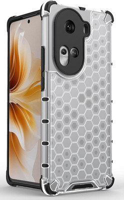 CLOVYR Back Cover for Oppo Reno 11 5G Bumper HoneyComb Case(Transparent, Camera Bump Protector, Pack of: 1)