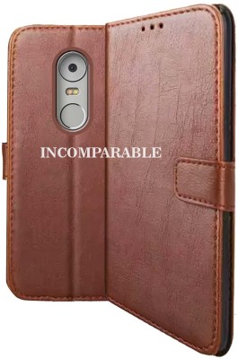 Incomparable Back Cover for Lenovo K6 Note(Brown, Cases with Holder, Pack of: 1)