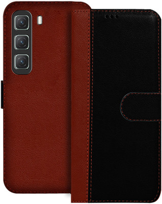 GLOBAL NOMAD Flip Cover for Infinix HOT 50 5G(Black, Brown, Dual Protection, Pack of: 1)