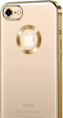 RUPELIK Back Cover for Camera Protective Soft Clear Crystal Ring Logo Cut Chrome Case Cover iPhone 7 Gold(Gold, Flexible, Silicon, Pack of: 1)