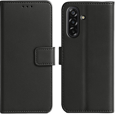 Ascensify Back Cover for Samsung Galaxy F17 5G Premium PU Leather Flip Cover with Card Slots & Stand Feature(Black, Dual Protection, Pack of: 1)
