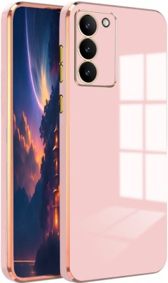 V-TAN Back Cover for Vivo Y200E 5G(Pink, Gold, Cases with Holder, Silicon, Pack of: 1)