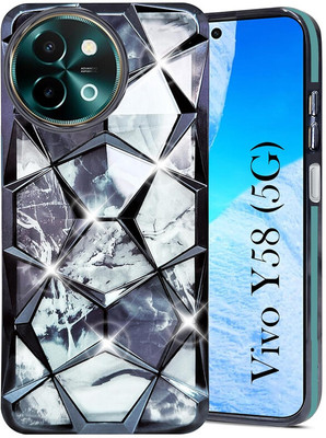 Seetu Back Cover for Vivo Y38 5G / Y58 5G(Black, Silicon)