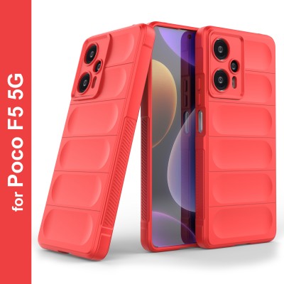 GLOBAL NOMAD Back Cover for Poco F5 5G(Red, Grip Case, Silicon, Pack of: 1)
