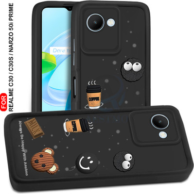 AESTMO Back Cover for Realme C30, Realme C30S, Realme Narzo 50i Prime(Black, 3D Case, Silicon, Pack of: 1)