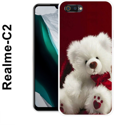 Samcase Back Cover for Realme C2(White, Red, Silicon, Pack of: 1)